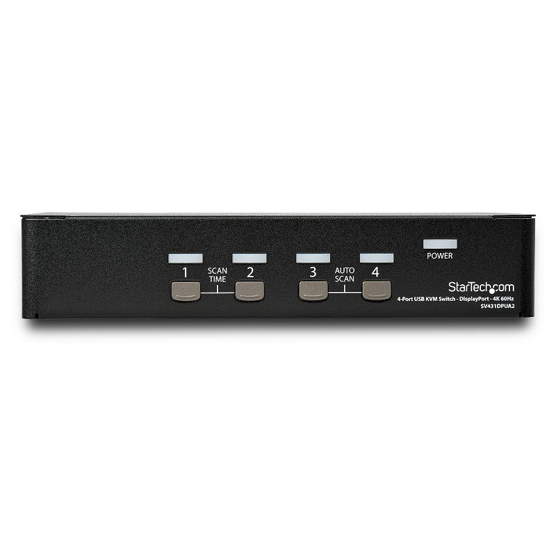 StarTech SV431DPUA2 4 Port DisplayPort KVM Switch w/Integrated USB 2.0 Hub & Audio